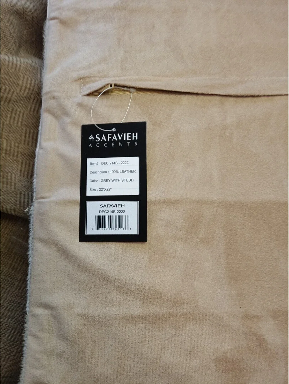 New Safavieh Phoebe Cowhide Throw Pillow – Ivory/Silver Studs 22